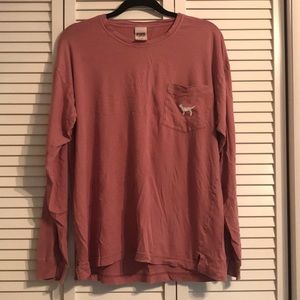 PINK Long Sleeve Campus Tee